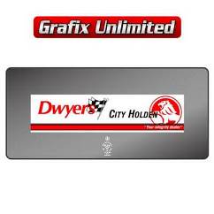 Dealership Decal, Dwyers City Holden