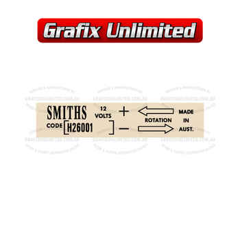 Heater Motor Decal, Smiths 