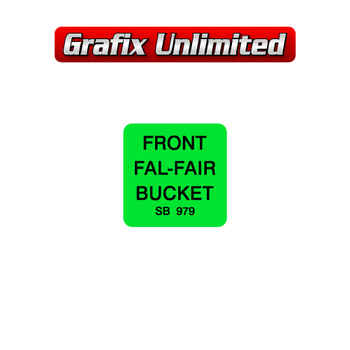 Seat Belt Decal, Front Fal-Fair Bucket Green ESP